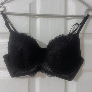 NWOT Black Lace Bra with Molded Cups and Adjustable Straps